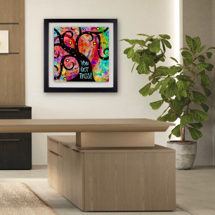 Affiche Amusant Arbre coloré gai classe