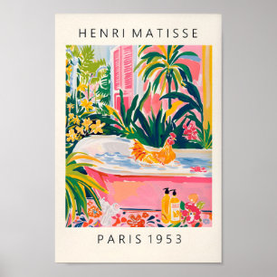 Affiche Amusant Art De Salle De Bains, Poulet D'Art Imprim