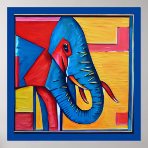 Affiche Amusant Artsy Abstrait Little Elephant