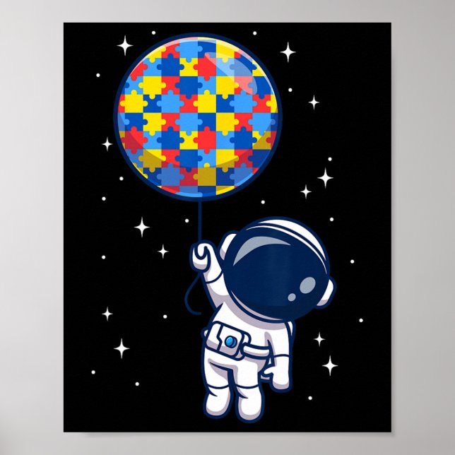 Affiche Amusant astronaute Bylloon Sensibilisation sur l'a (Devant)