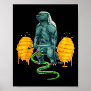 Affiche Amusant Badger de Miel Deadlifting Bodyb