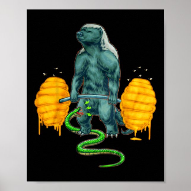 Affiche Amusant Badger de Miel Deadlifting Bodyb (Devant)
