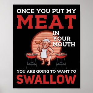 Affiche Amusant Bbq Design ! Pour Les Amateurs De Fumeurs,