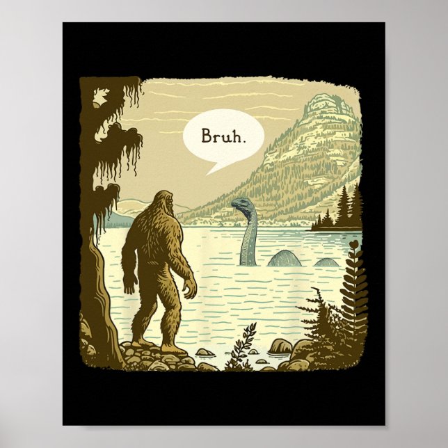 Affiche Amusant Bigfoot Sasquatch Loch Ness Monster Introd (Devant)