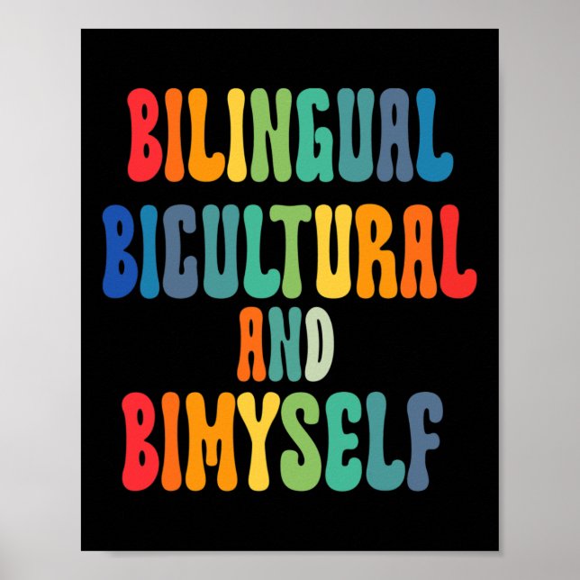 Affiche Amusant Bilingue Biculturel Et Bimyself ASL Sourd  (Devant)