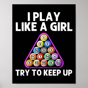 Affiche Amusant Billard Art Pour Femmes Filles Maman 8 Bal
