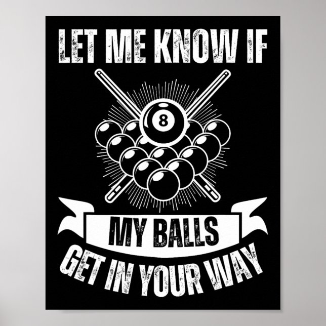 Affiche Amusant Billard Design Pour Hommes Femmes Billard  (Devant)