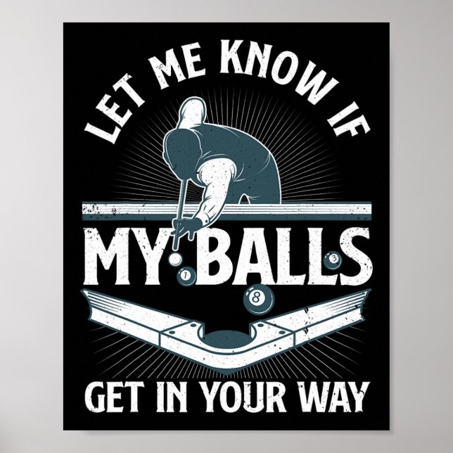 Affiche Amusant Billard Design Pour Hommes Femmes Billard  (Devant)