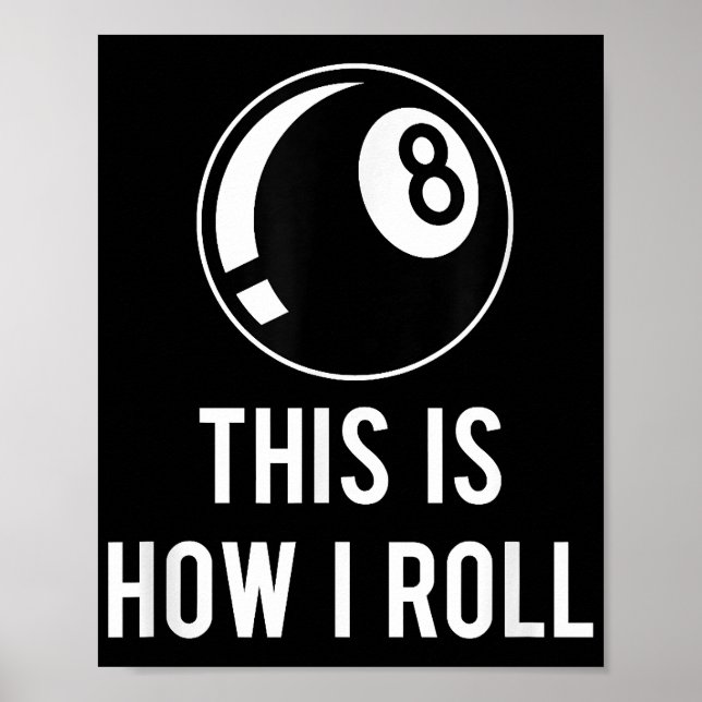 Affiche Amusant Billard Design Pour Les Joueurs De Billard (Devant)