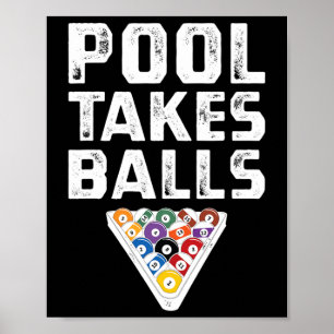 Affiche Amusant Billard Piscine Se Jouer Cue Sports