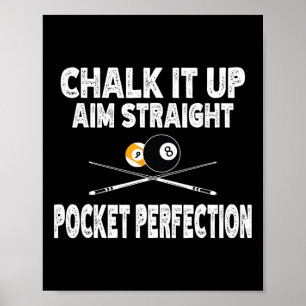 Affiche Amusant Billard Pool Aim Pocket Perfectio Droit