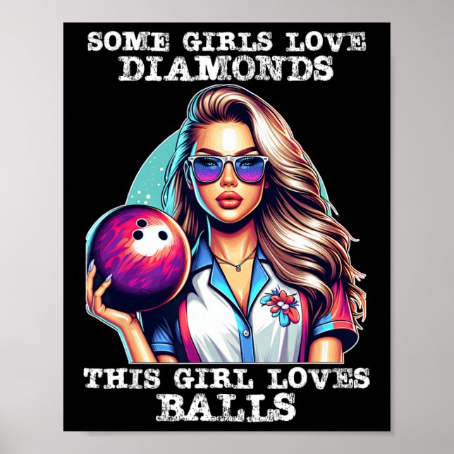 Affiche Amusant Bowling Art Pour Femmes Filles Track Bowli (Devant)