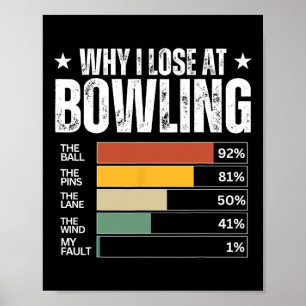 Affiche Amusant Bowling Excuses