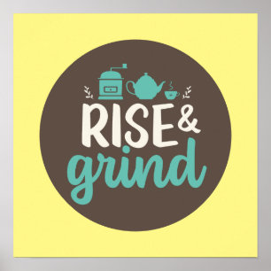 Affiche Amusant café Lover Lise et Grind Kitchen Art