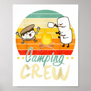 Affiche Amusant Camping Smore Crew Famille Camper Kid Boy