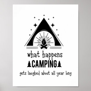 Affiche Amusant Ce Qui Se Passe Camping Se Rire De