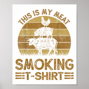 Affiche Amusant C'Est Ma Viande Fumeurs Mens Bbq Barbeque