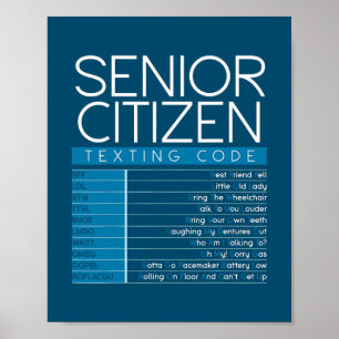Affiche Amusant citoyen âgé Code de Textes Cool grand-père