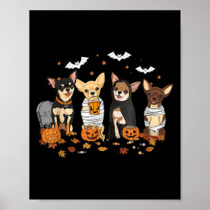 Affiche Amusant Citrouille Ghost Chihuahua Halloween Chihu