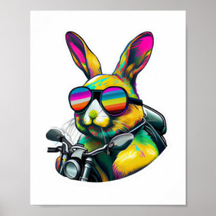 Affiche Amusant coloré Bunny de Pâques Design graphique