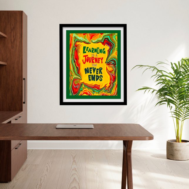 Affiche Amusant Colorful Abstrait Learning Journey Salle d (Colorful Learning Quote Abstract Classroom poster by Inspirivity
)
