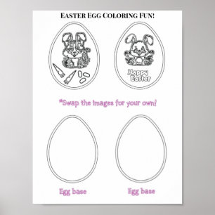 Affiche Amusant coloriage des oeufs de Pâques !