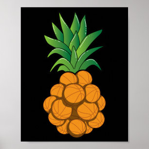 Affiche Amusant cool de basket-ball conception ananas - ar