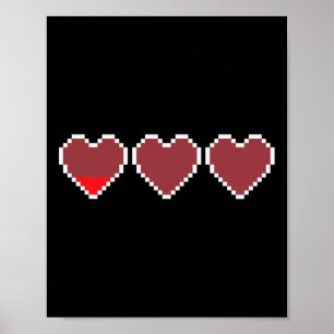 Affiche Amusant Cool mignon Vidéo Coeurs de jeu Design - P
