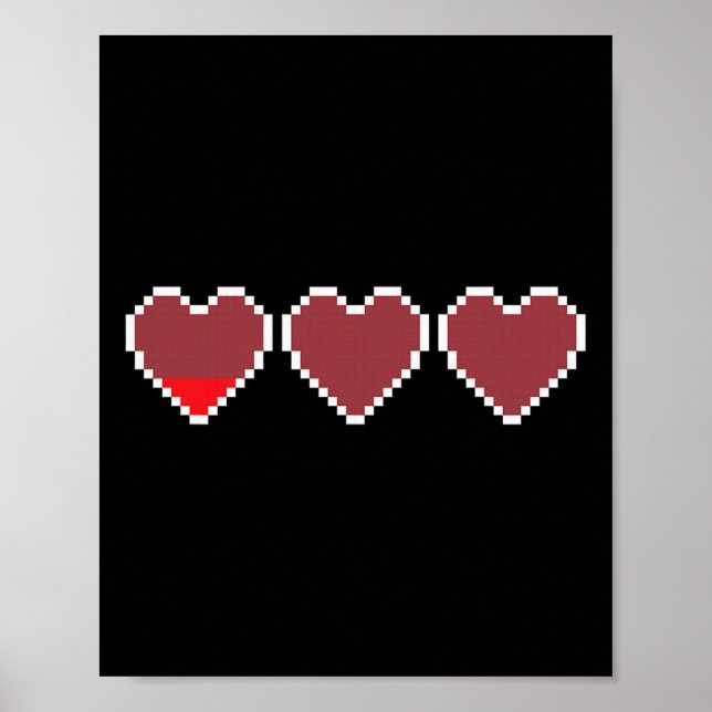 Affiche Amusant Cool mignon Vidéo Coeurs de jeu Design - P (Devant)