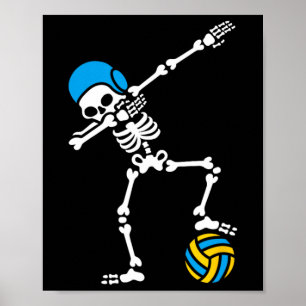 Affiche Amusant Dab squelette Dabbing Water polo Halloween