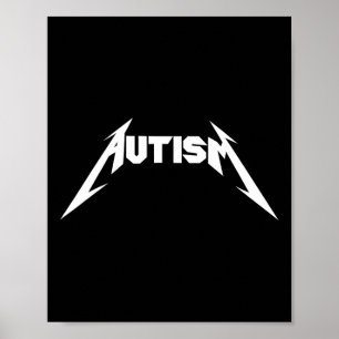 Affiche Amusant Design Autisme Squelette Mème Métal Rock P