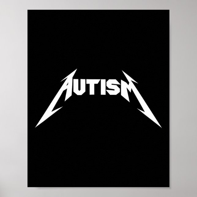 Affiche Amusant Design Autisme Squelette Mème Métal Rock P (Devant)