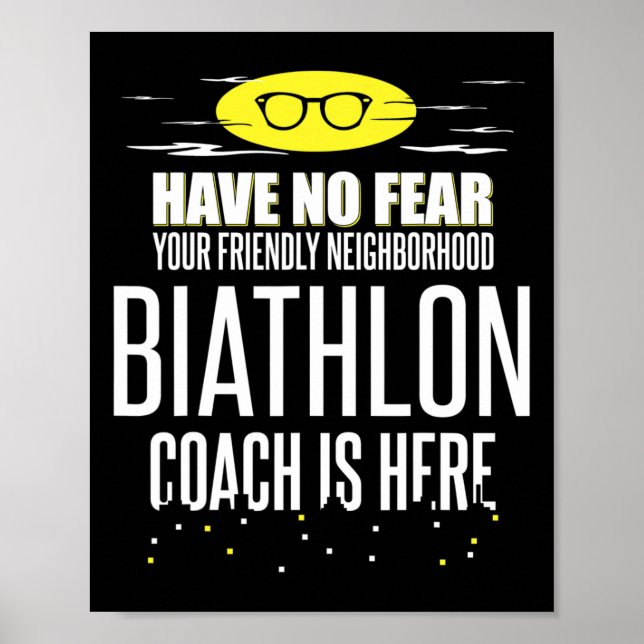 Affiche Amusant Design Coach Biathlon - N'Ai Pas Peur! (Devant)