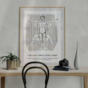 Affiche Amusant Diagramme de l'école de natation ou de nat