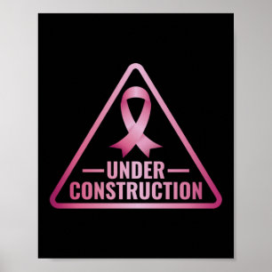 Affiche Amusant en construction Sensibilisation au cancer 