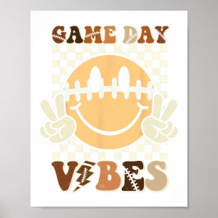 Affiche Amusant Face Américain de Football Jour Vibes Spor