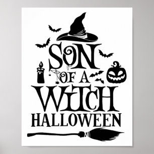 Affiche Amusant Fils D'Halloween D'Une Sorcière Par