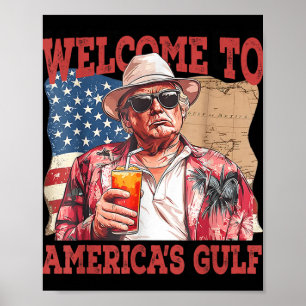 Affiche Amusant Golfe Des États-Unis Trump Bienvenue Dans