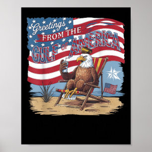 Affiche Amusant Golfe D'Usa Trump Salutations Du Golfe Du 