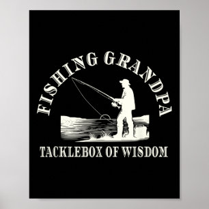Affiche Amusant Grand-Père Pêche Appréciation Tacklebox De