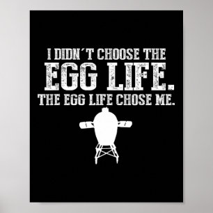 Affiche Amusant Gros Barbecue Vert Fumeur d'Oeuf Pitmaster