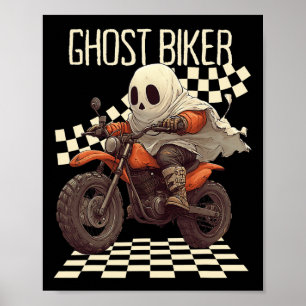 Affiche Amusant Halloween Ghost Biker sur moto