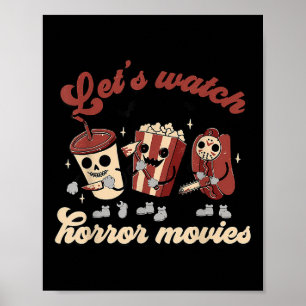 Affiche Amusant Halloween Regardons Des Films D'Horreur Et