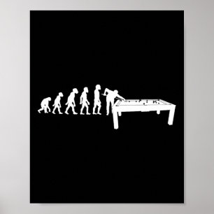 Affiche Amusant Human Billiards Evolution 8 Ll Pool Cue St