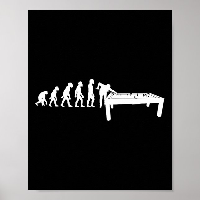 Affiche Amusant Human Billiards Evolution 8 Ll Pool Cue St (Devant)