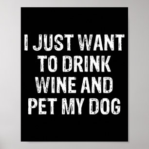 Affiche Amusant Humour Amoureux de Chiens Mignon Animaux D