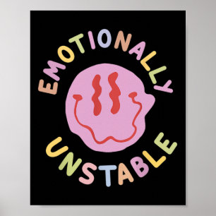 Affiche Amusant Instable Émotionnellement Rétro Sensibilis