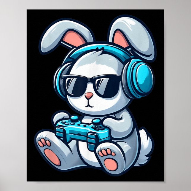 Affiche Amusant Jeu de Pâques Bunny Jeu de Pâques Printemp (Devant)