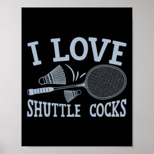 Affiche Amusant Joueur Badminton Match Jeu Joke