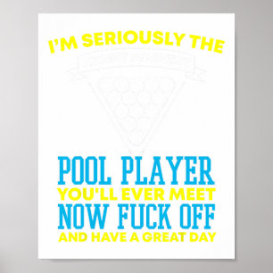 Affiche Amusant Joueur De Piscine Et Billard
